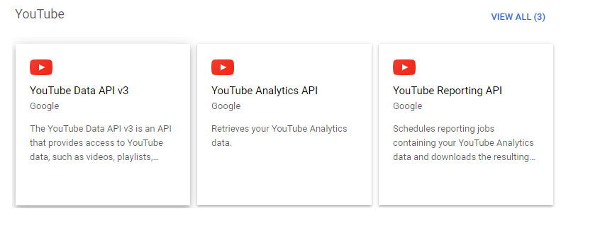 Navigate to YouTube Data API v3 in the Library