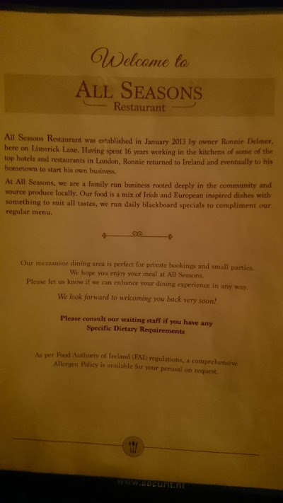 Photos of All Seasons Restaurant.
