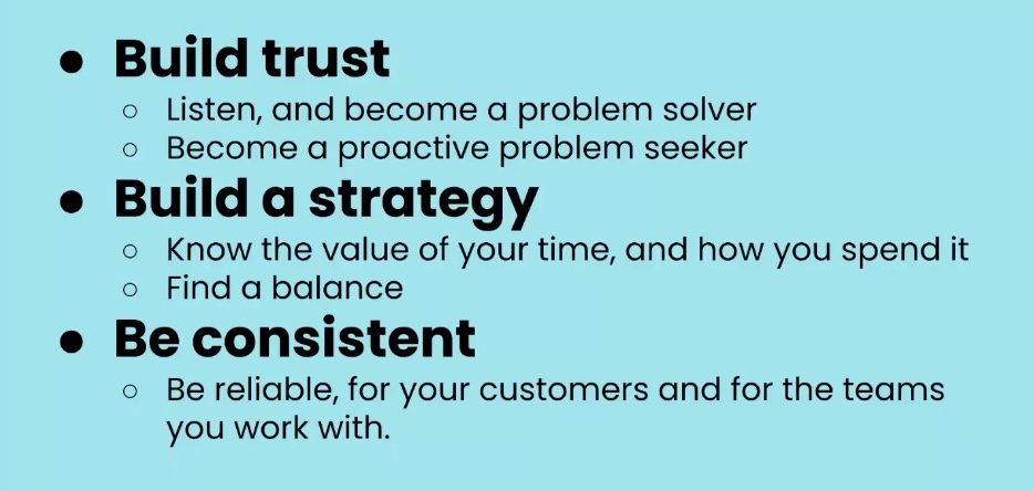 Build trust, build strategy, be consistent