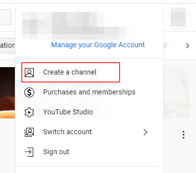 how to create a youtube channel