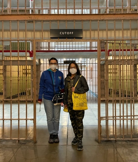 Sue & Resa at Alcatraz Island off of San Francisco Bay, California