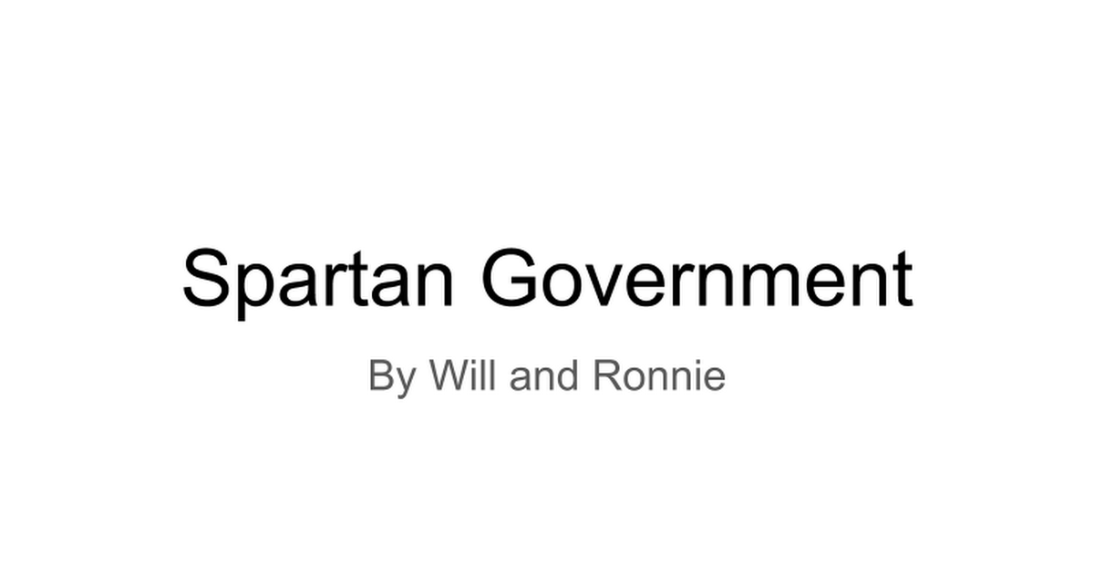 Spartan Government