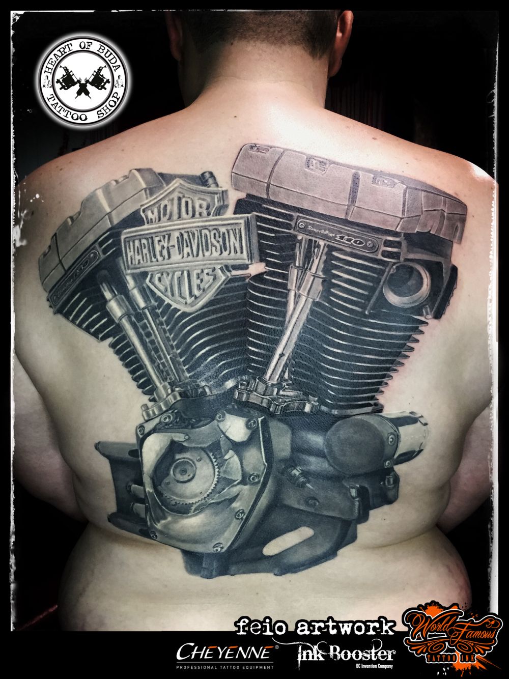 ลายสัก harley davidson หลัง3