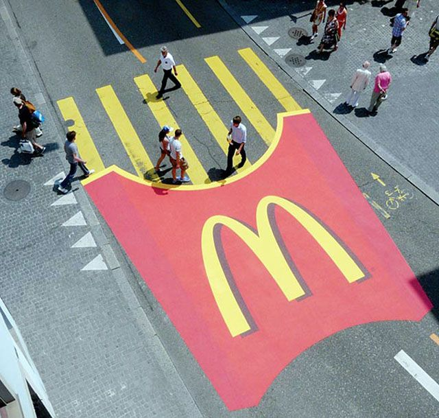 Image of McDonalds pedestrian crossing campaign.