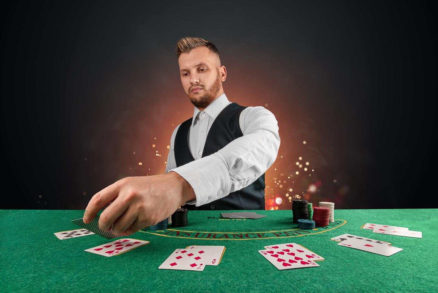 A person sitting at a poker table

Description automatically generated