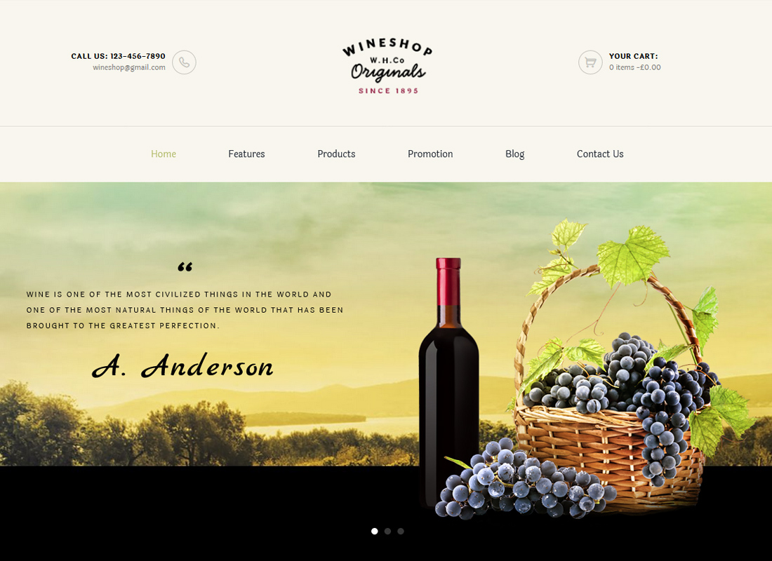 WineShop - Tema WordPress para tienda online de comida y vino