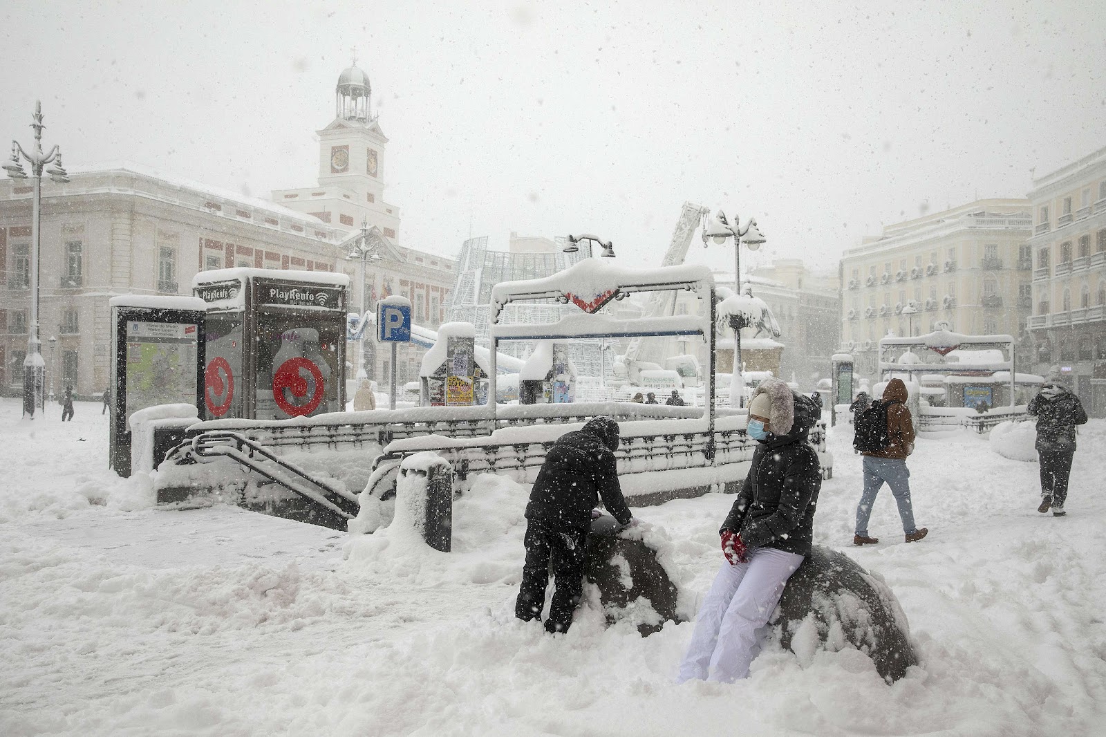 Snow Hits Madrid As Temperatures Plummet In Spain. © Pablo Blazquez Dominguez/Getty Images