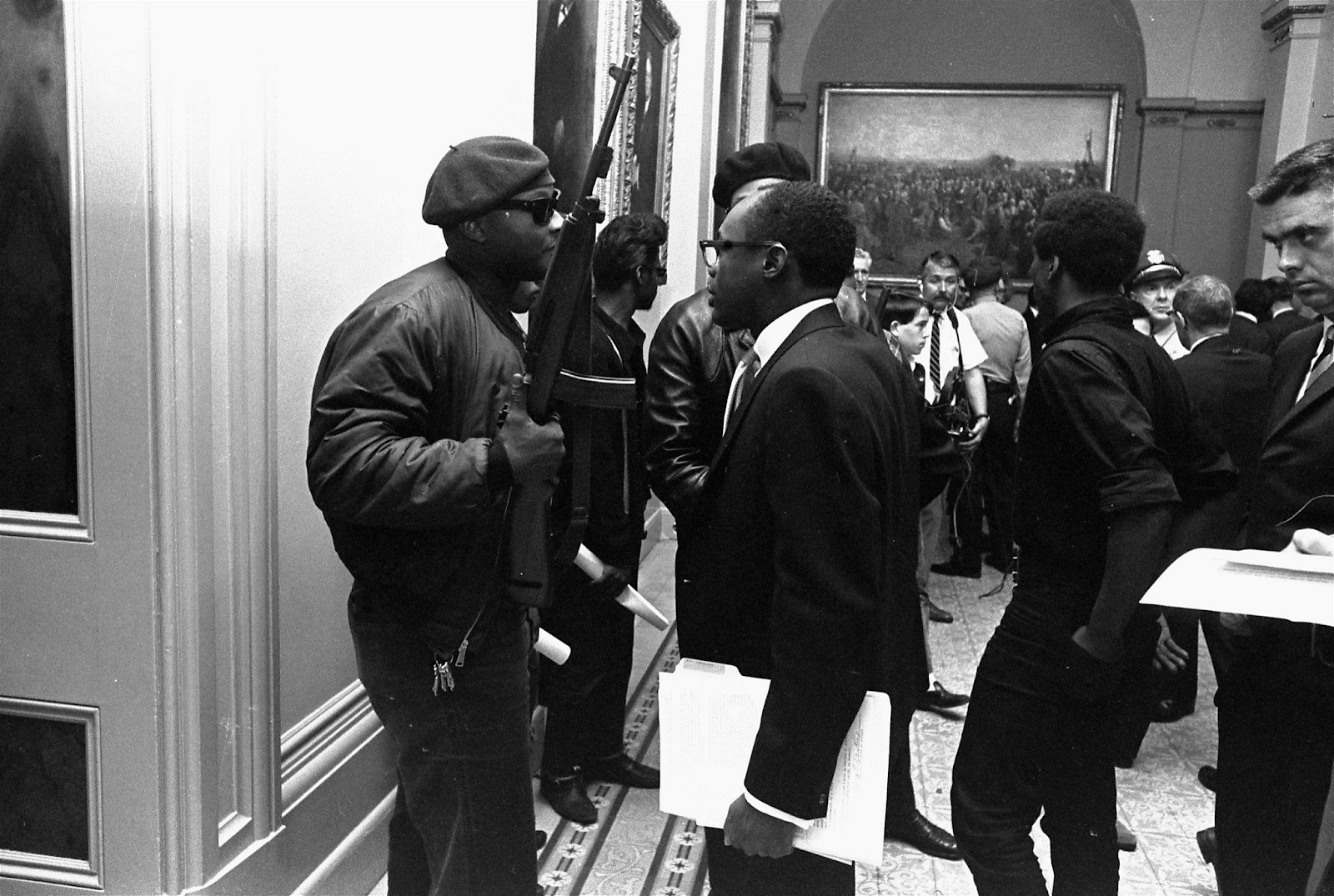 Black Panthers protesting at the California Assembly in May 1967.