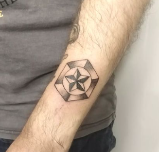 Shield Star Tattoo