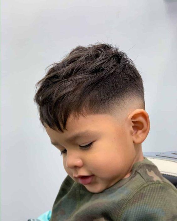 faded haircut for a 1 year old baby boy is a great choice because it is always on trend 