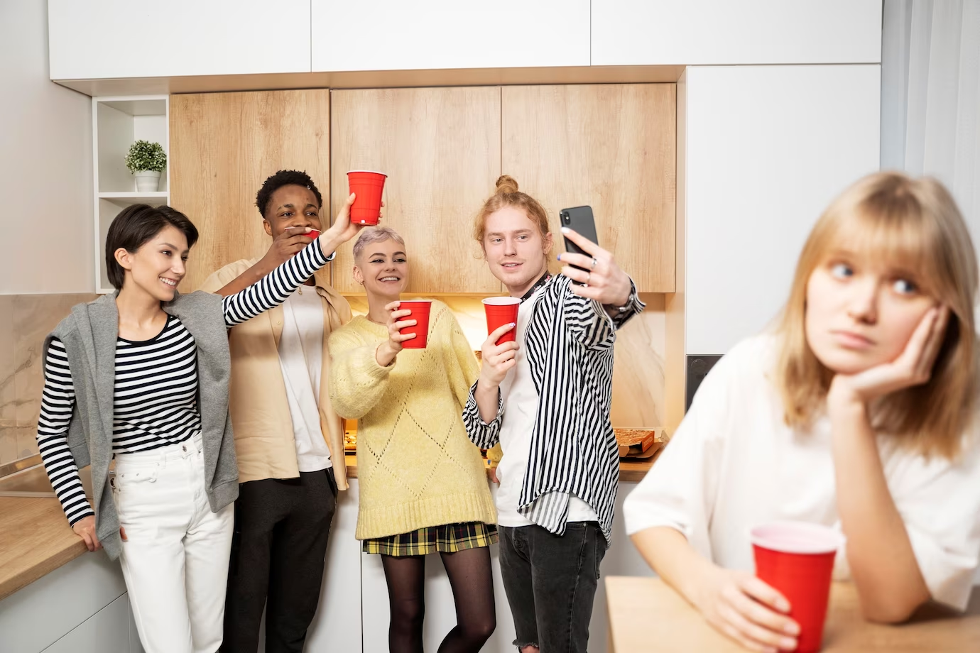 People clicking in a party