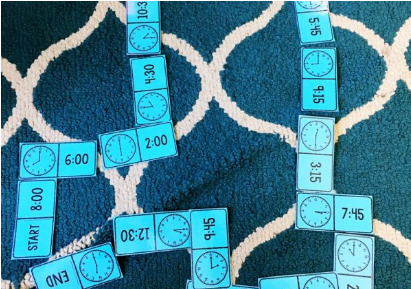 Horloge pédagogique : Dominos pour dire l’heure
