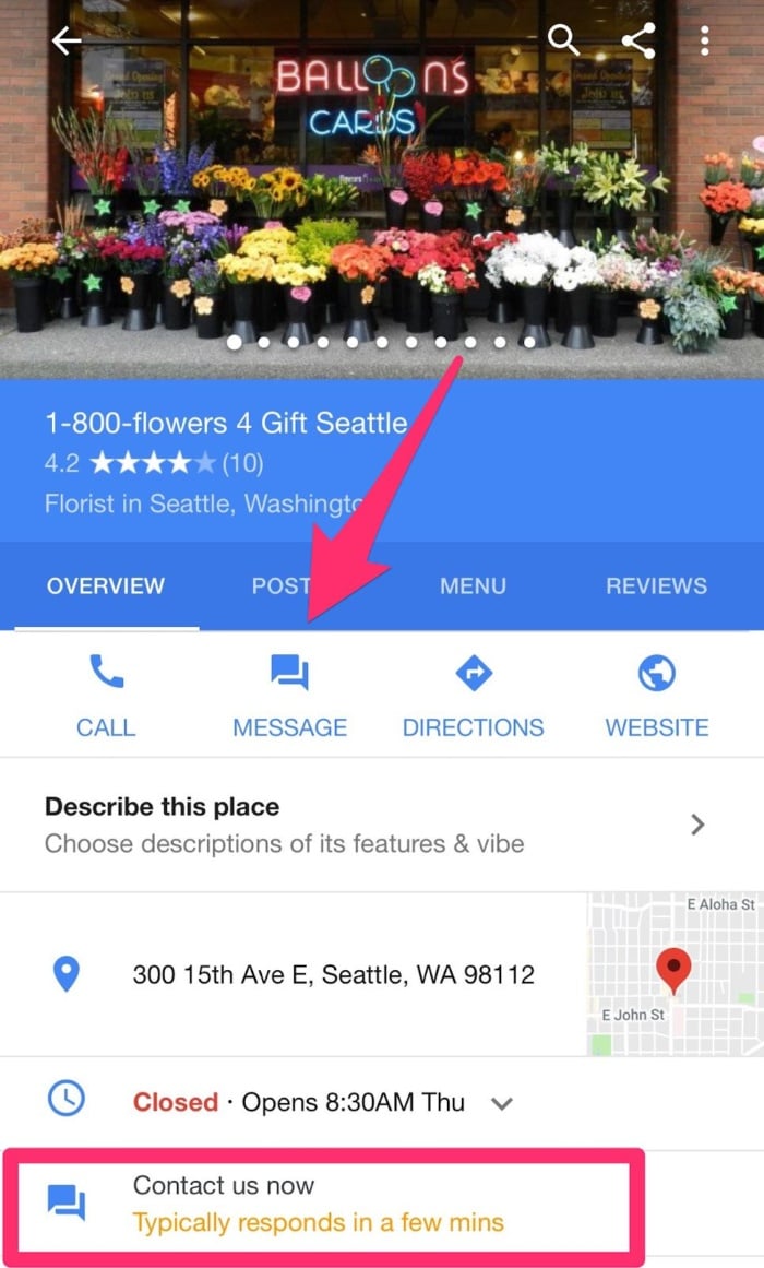 The messaging feature on Google my Business allows you to exchange texts sent straight from your listing. Local SEO is one of many vital components in making sure your business remains at the top.