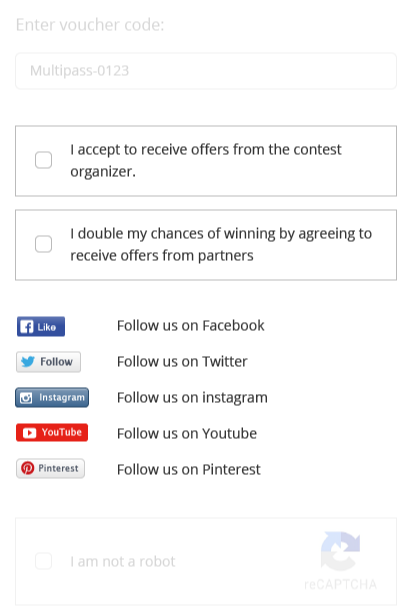Social following contest options on Kontest.
