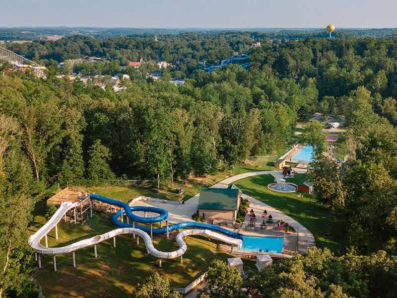 Best RV Resorts with Water Parks Sun Outdoors Lake Rudolph in Santa Claus, Indiana