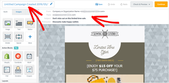 Dê um nome à sua campanha de e-mail