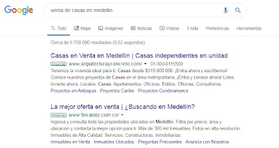 Venta de casas en Medellin - Google Ads