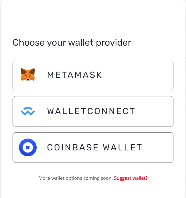choose your wallet provider