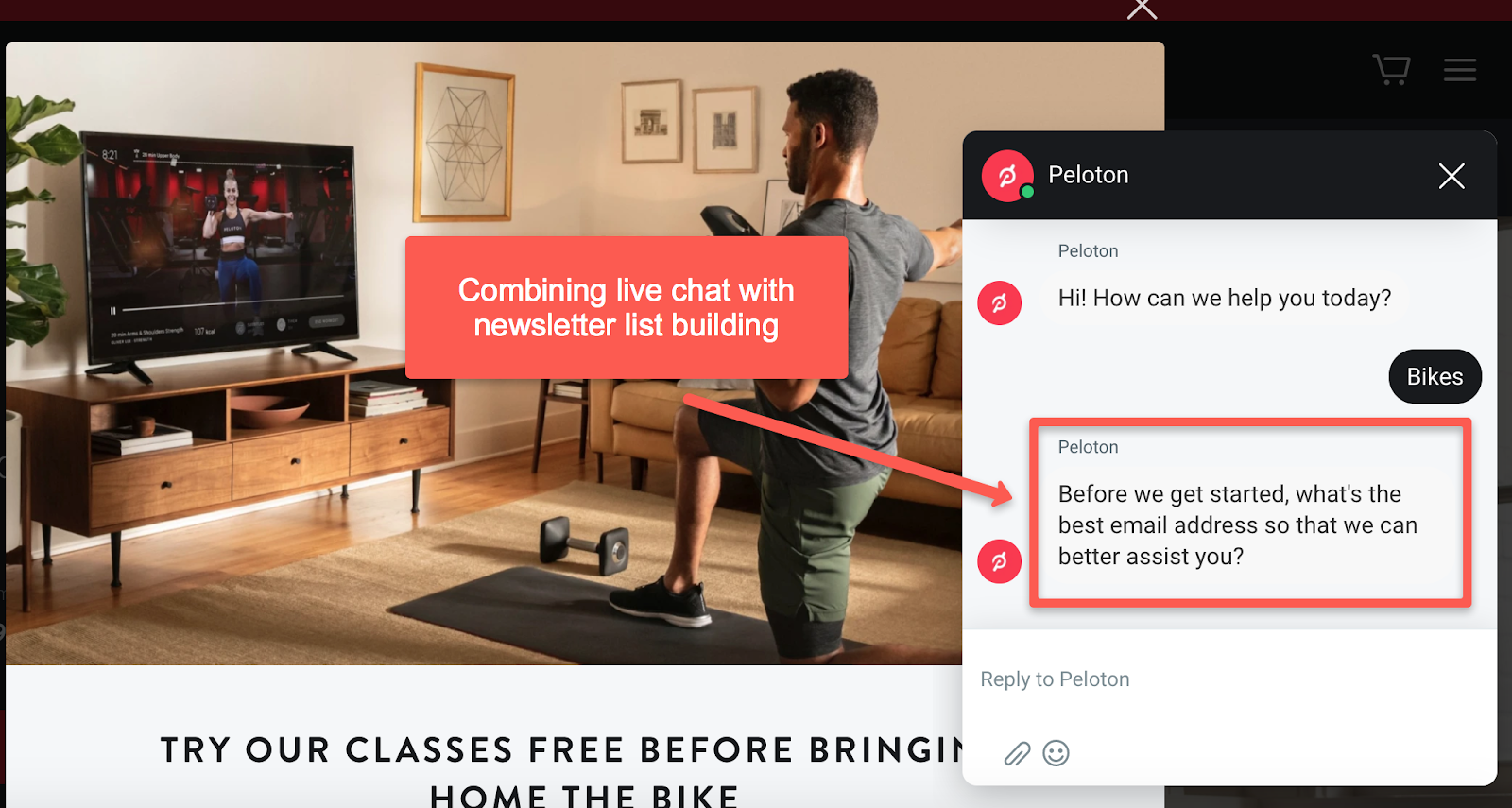 Peloton live chat email address