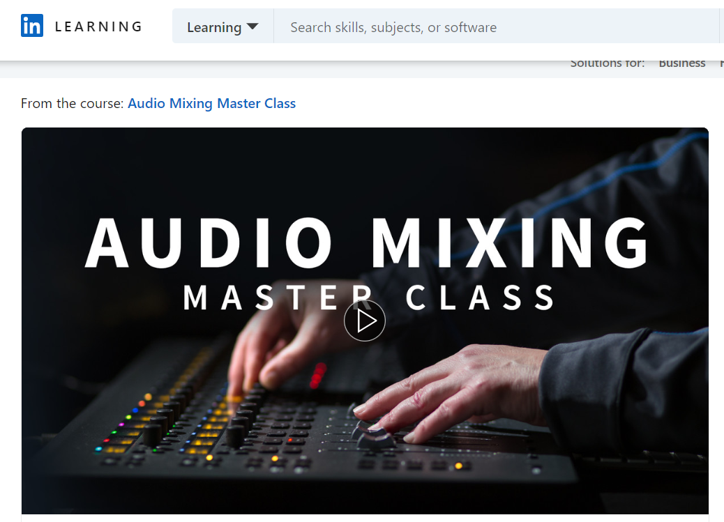 audio mixing master class video