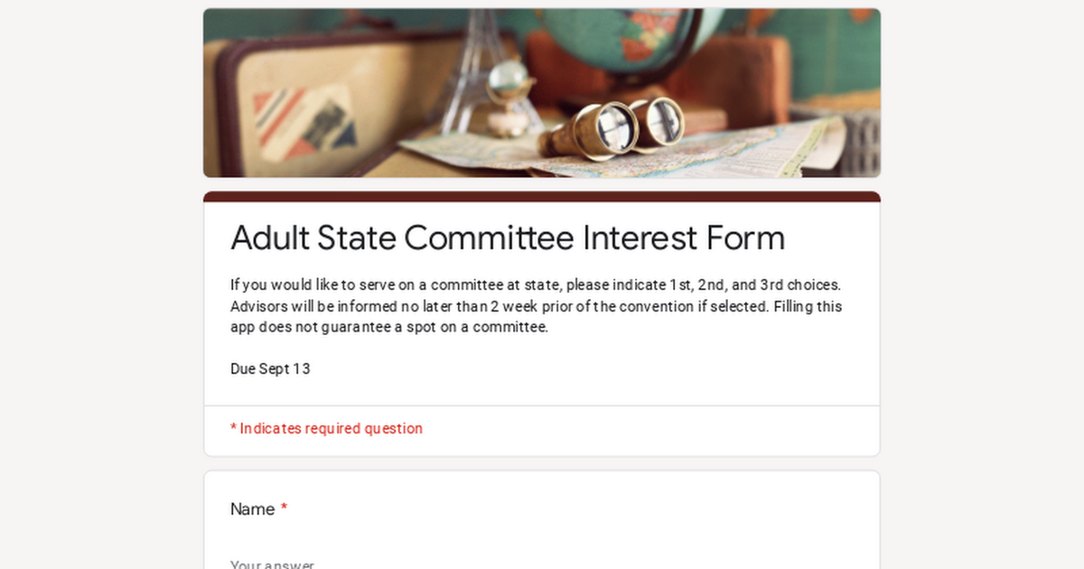 Adult State Committee Interest Form