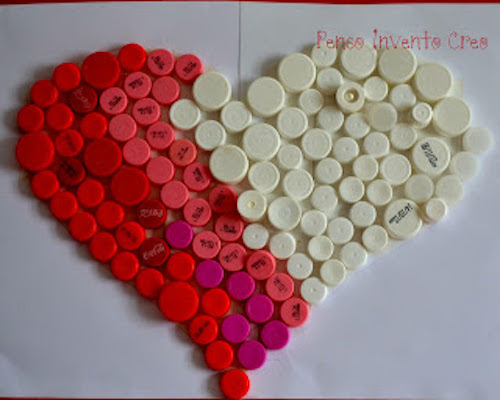 bottle cap heart, DIY Valentine’s Day Decorations