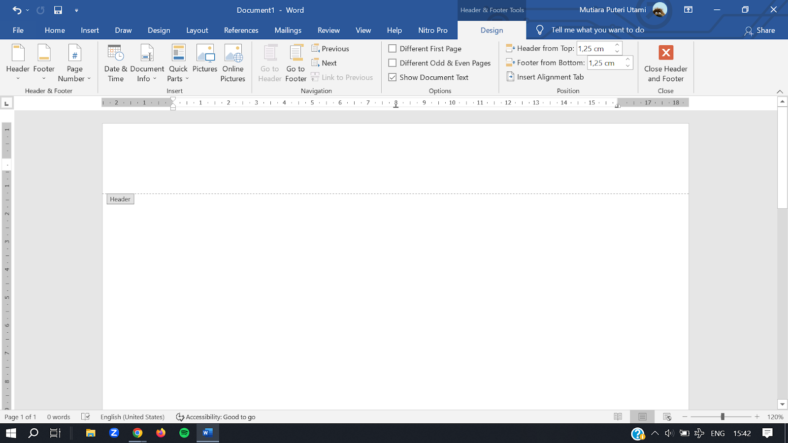 Cara memberi nomor halaman pada Footer dan Header berbeda di Word