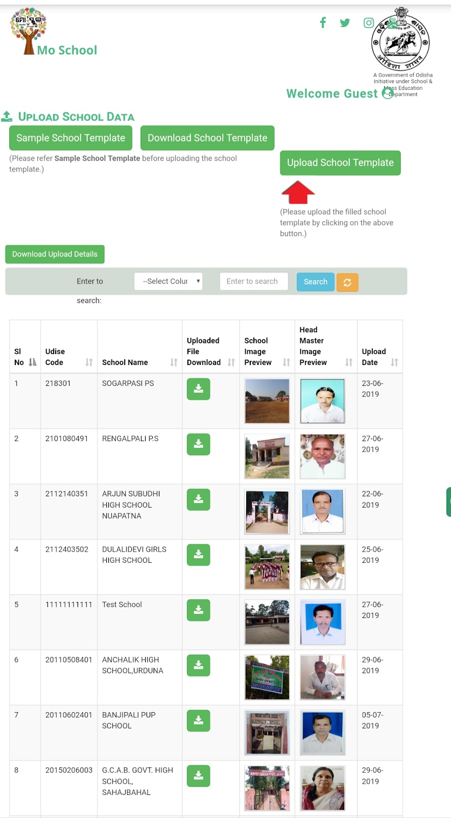 Upload School Template Under Mo School Site Govt Of Odisha My