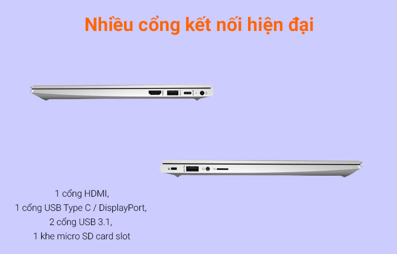 Máy tính xách tay/ Laptop HP ProBook 430 G8-2H0N6PA (i5-1135G7) (Bạc) | Nhiều cổng kết nối hiện đại