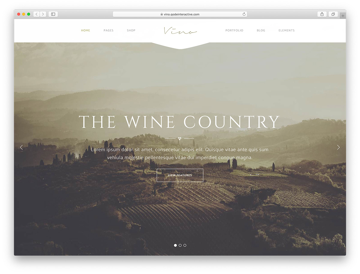 tema de wordpress vino