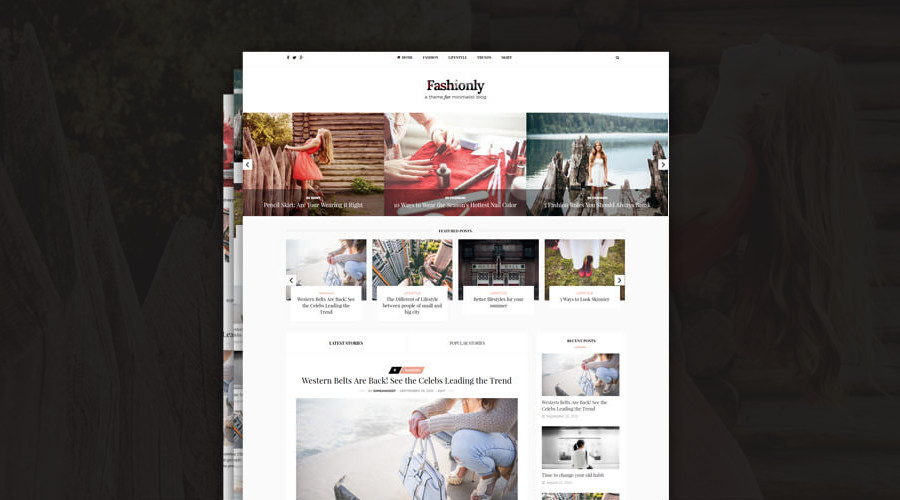 Fashionly Simply Elegant Fashion Blog Tema WordPress