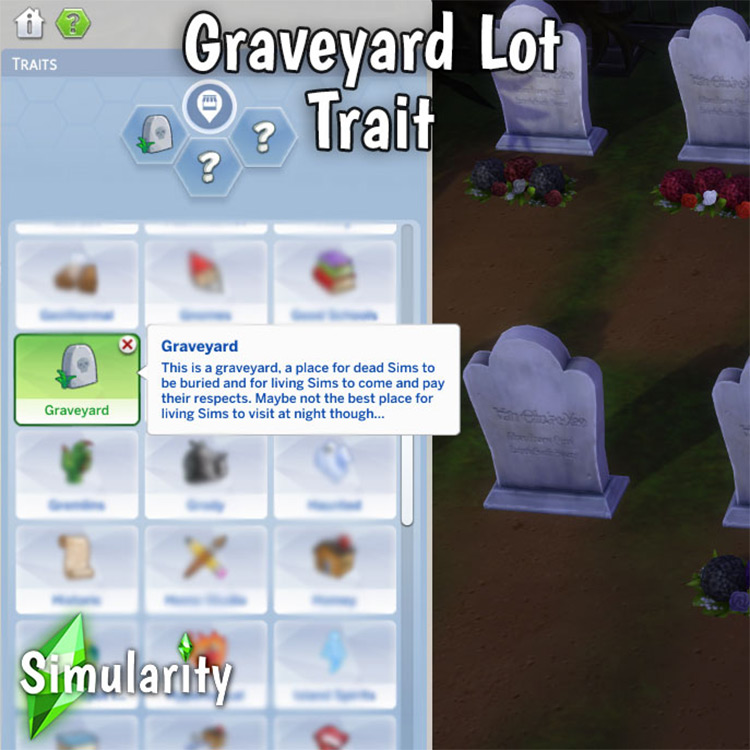 Graveyard Lot Trait Sims 4 CC