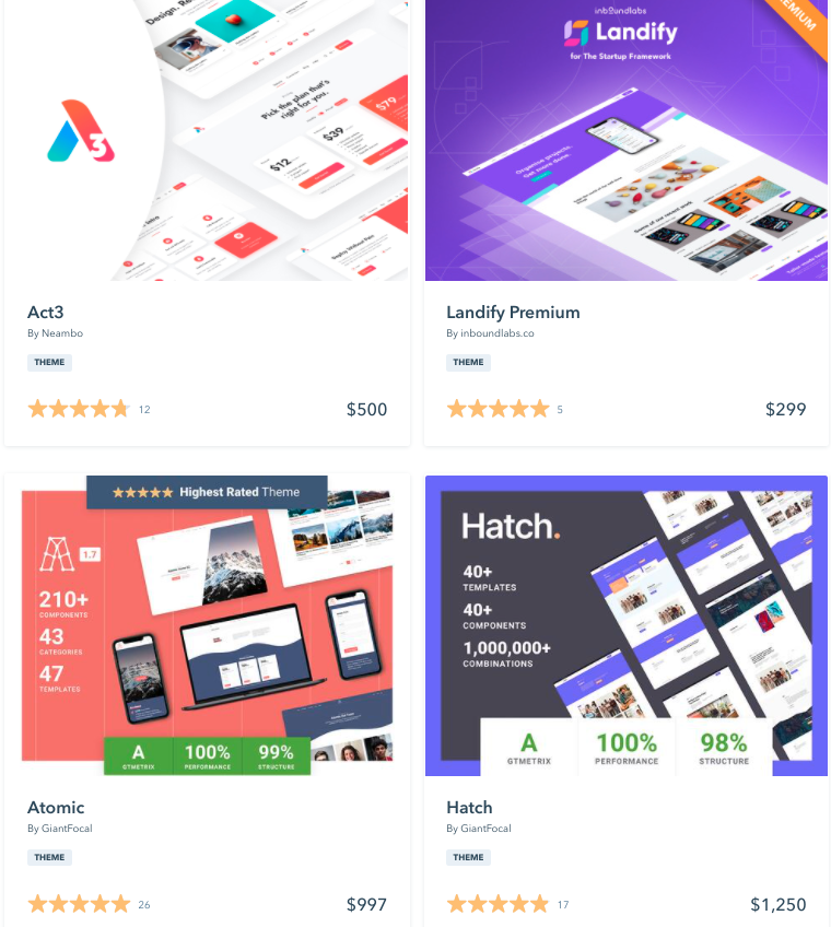 Examples of HubSpot themes
