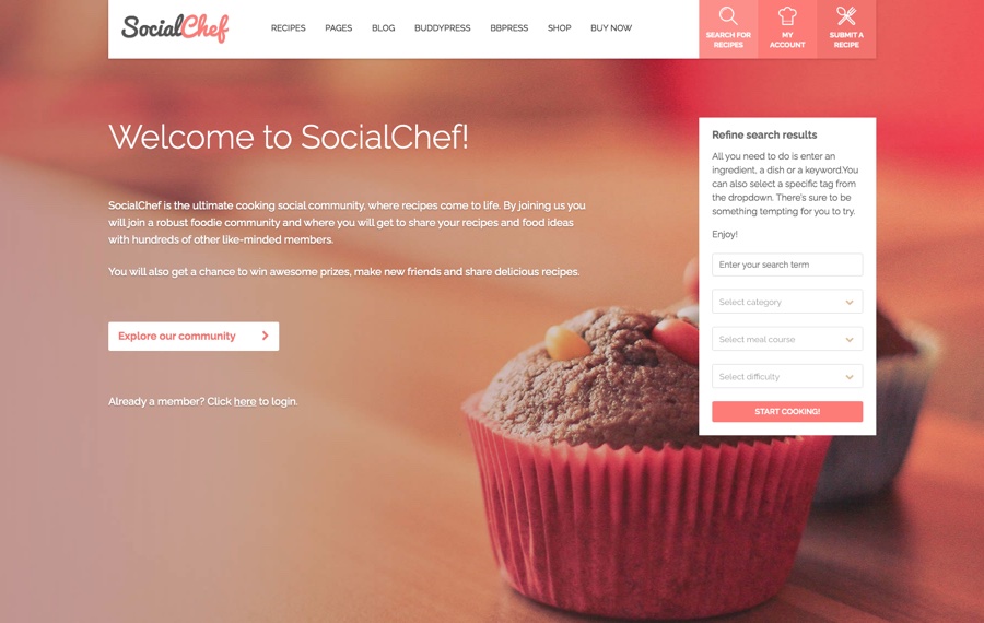 Tema WordPress SocialChef BuddyPress & bbPress