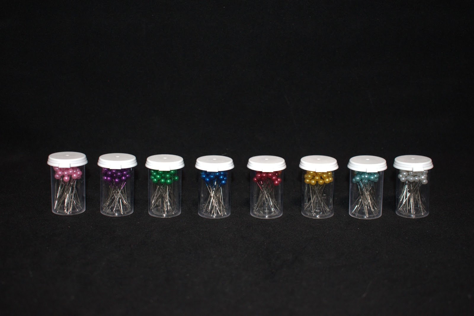 Assorted Sewing Pins in 3.5 Dram Vials