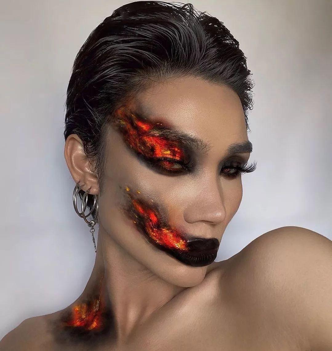 Burning Fire Crazy Makeup