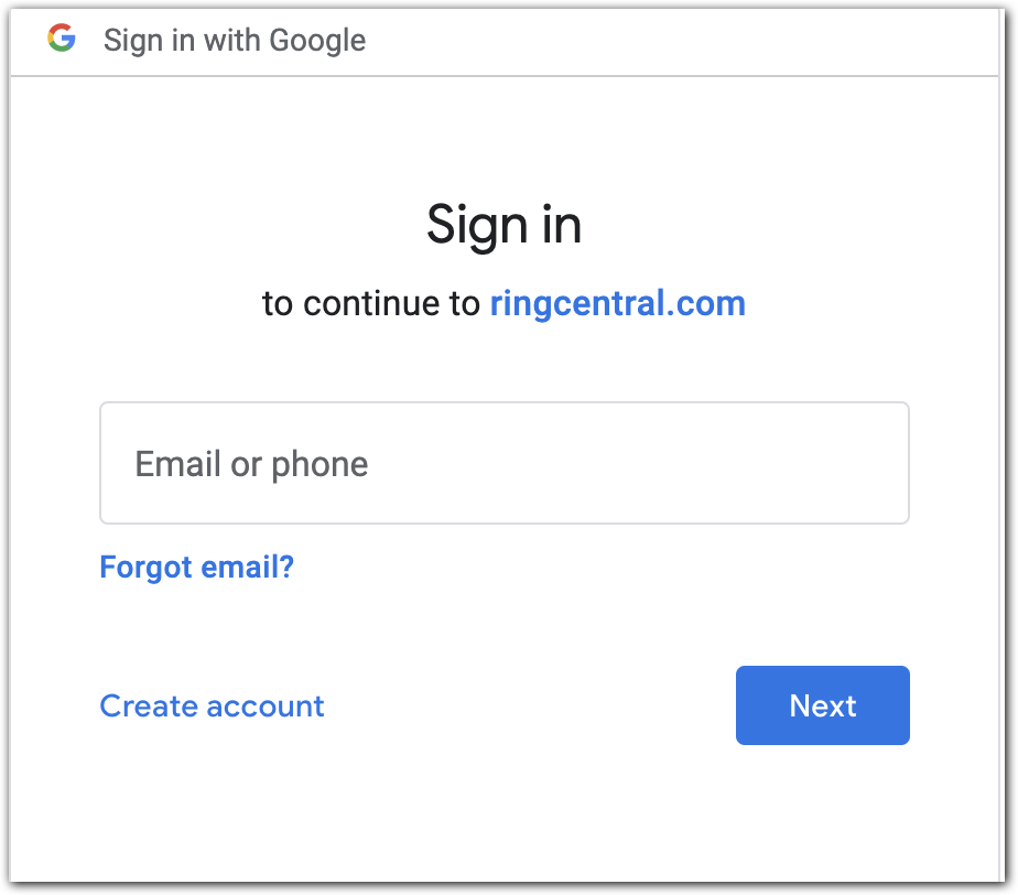 Enter your Google email address