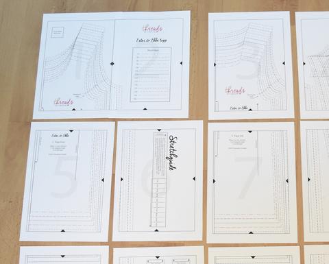 Skriva ut och sätta ihop PDF-mönster – Threads by Caroline