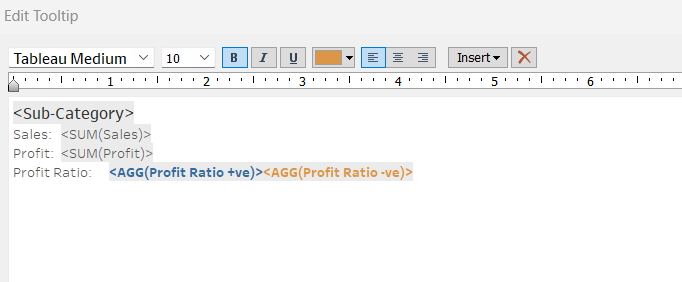calculated fields which contain the conditional logic are added to the tooltip in Tableau and displayed directly side by side.