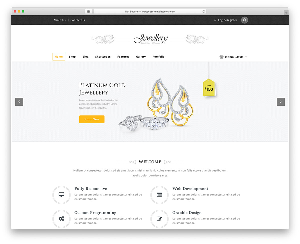 Tema de WordPress de joyería