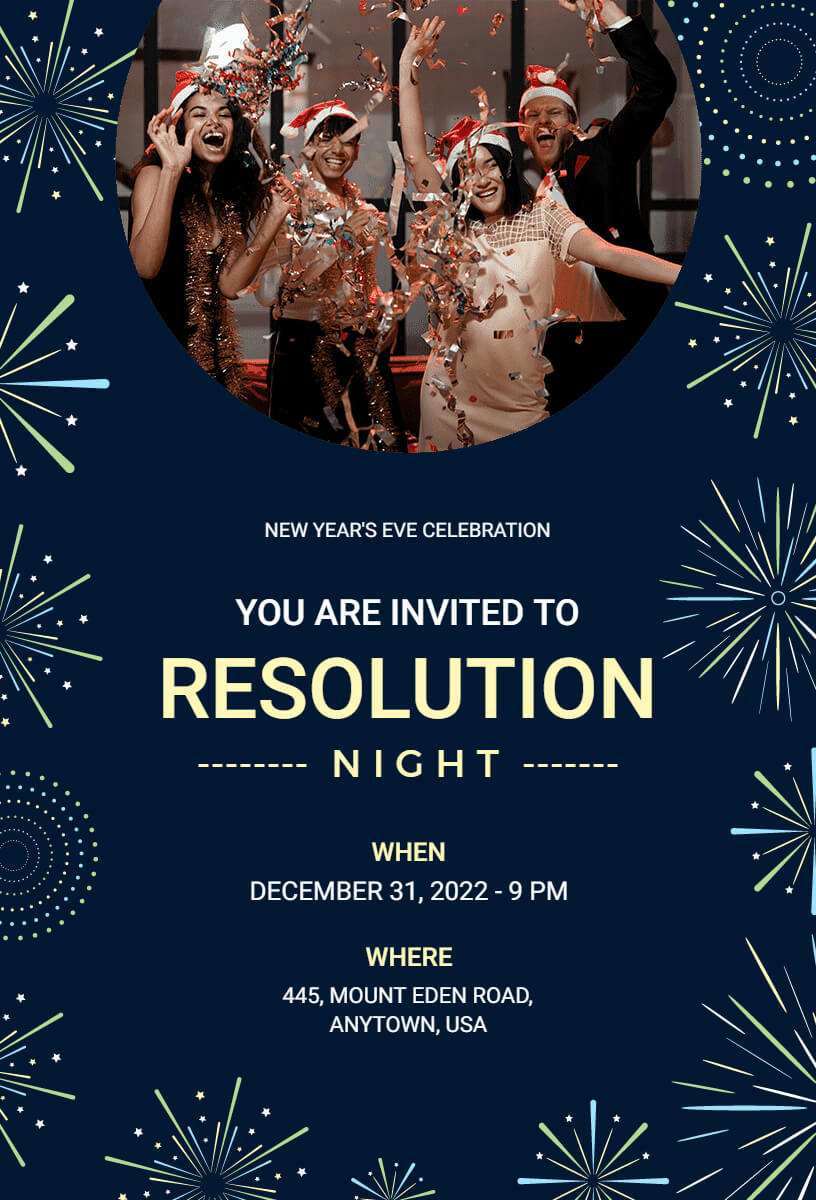 Resolution Night Invitation Template