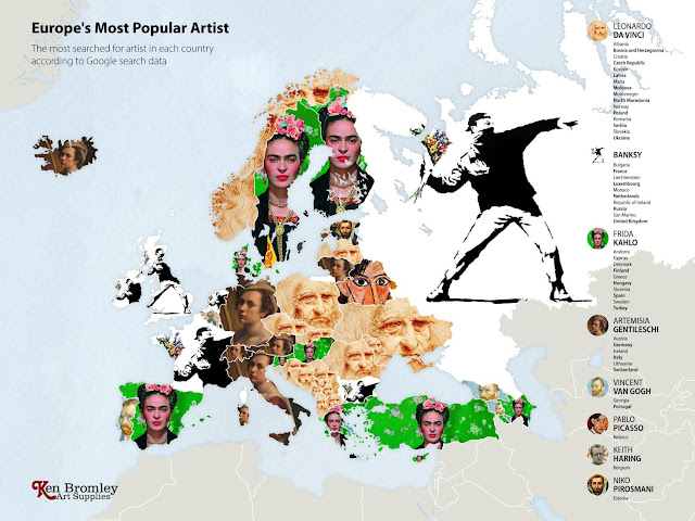 The Most Googled Artist in Every Country in The World