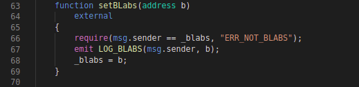 Balancer CodeBlock: set BLabs function
