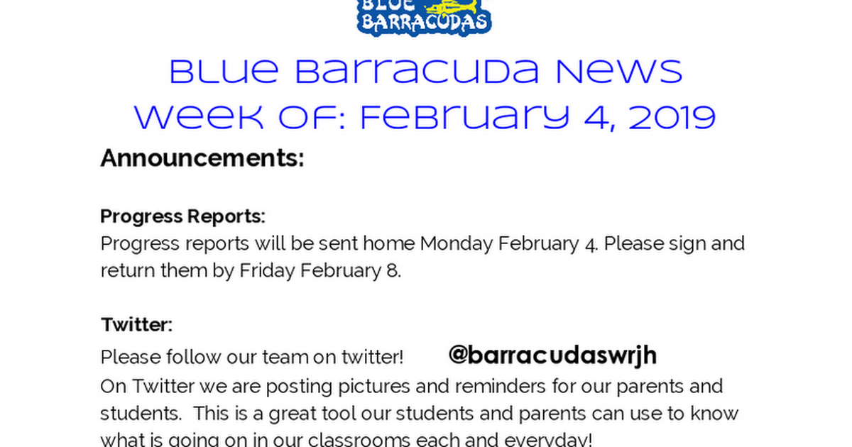 Week of: February 4