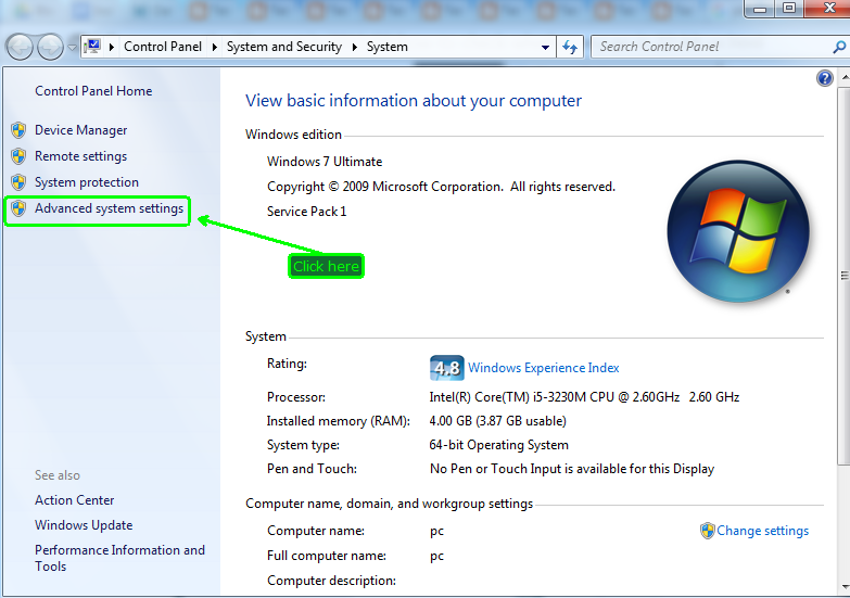 Way to set up environment variable 