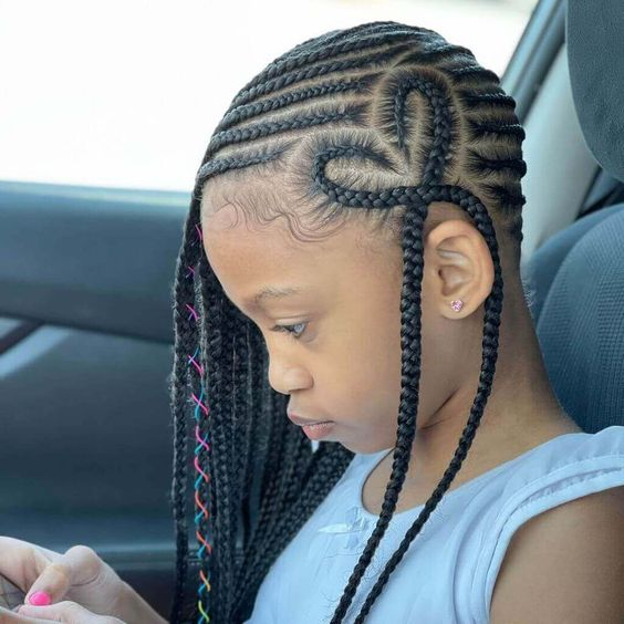 Gorgeous girl rocks the heart  shaped  braids with style