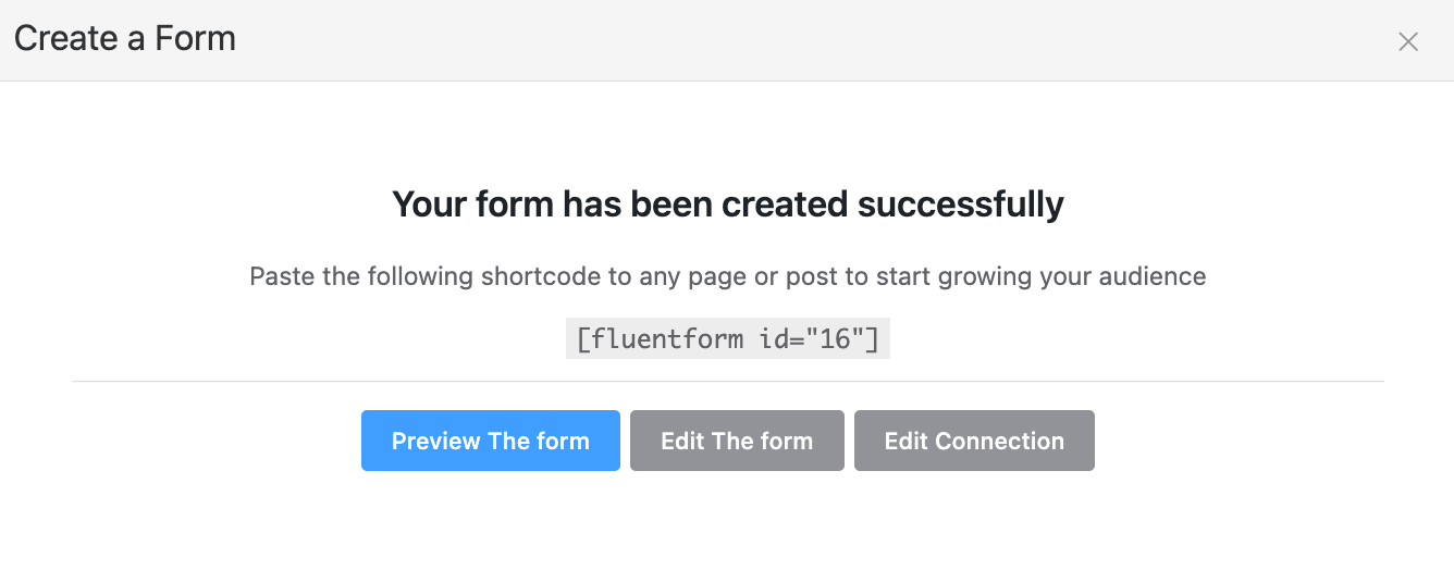 fluentcrm form shortcode