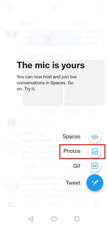 Select 'Photos' to upload multiple photos to your Twitter from your computer.