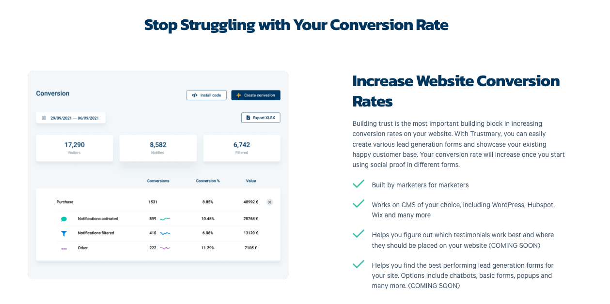 Trustmary conversion rate optimization