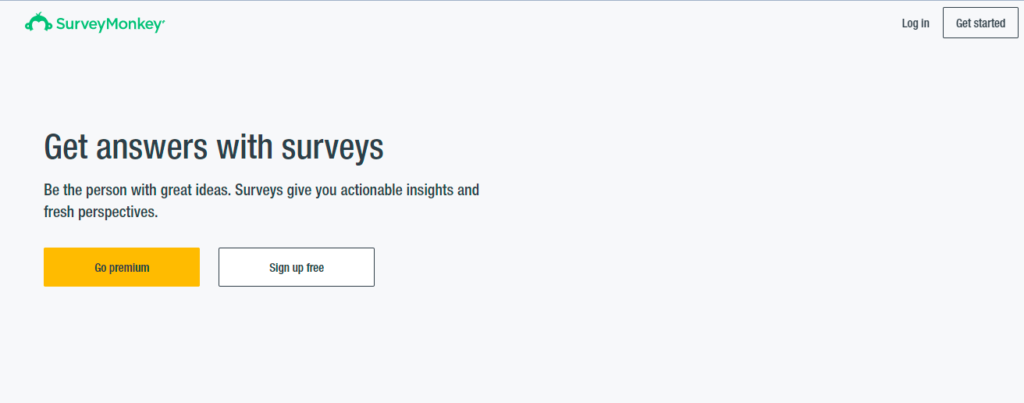 Page d-accueil SurveyMonkey-Optimisation du taux de conversion